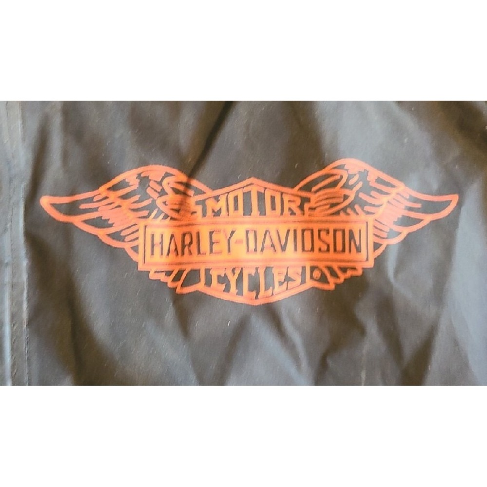 Harley Davidson PVC Rain Jacket Mens Size Small S Black Suit Windbreaker - Picture 3 of 11
